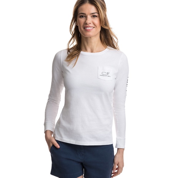 Vineyard Vines Tops - Vineyard Vines LongSleeve Whale Graphic Pocket Tee